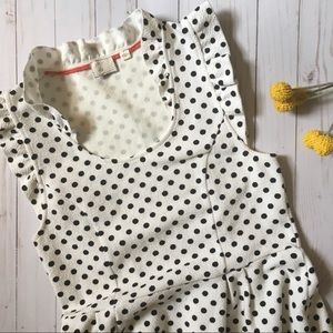 Polka dot anthropologie peplum top